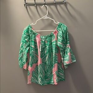 Lily Pulitzer Leaf Print Off-Shoulder Top
